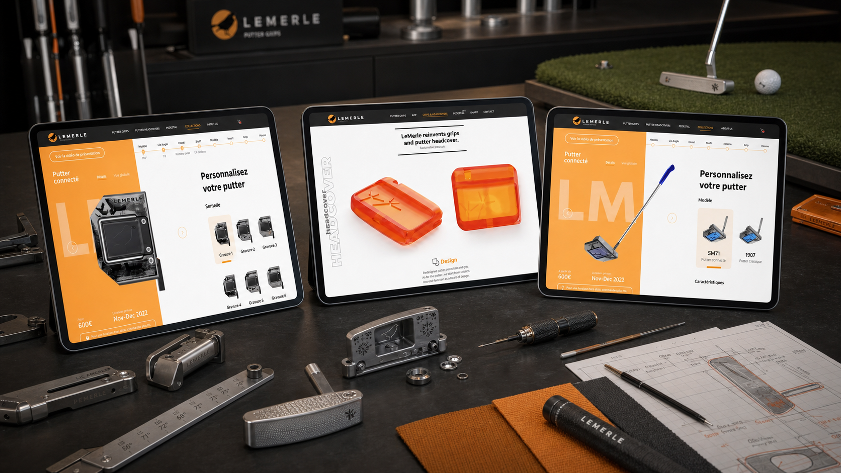 Interfaces LeMerle intégrées dans un atelier de conception de putters